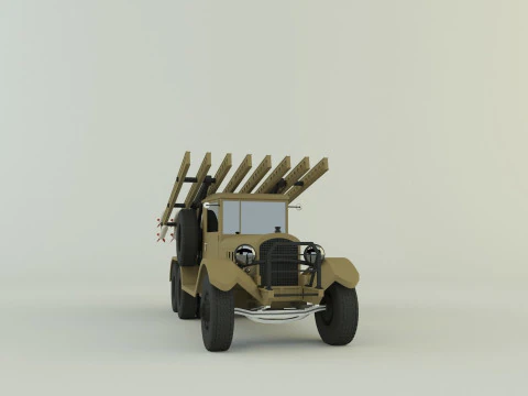 Katyusha rocket launcher vehicle 3D Model