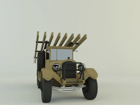 Katyusha rocket launcher vehicle 3D Model