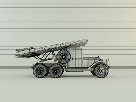Katyusha rocket launcher vehicle Model 3D