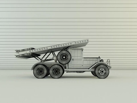 Katyusha rocket launcher vehicle 3D Model