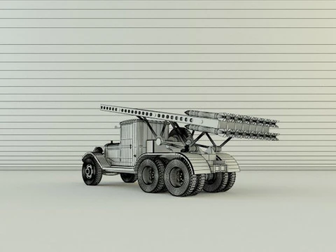Katyusha rocket launcher vehicle 3D Model