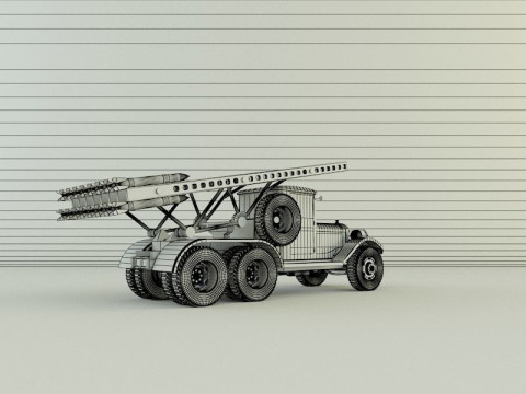 Katyusha rocket launcher vehicle Model 3D