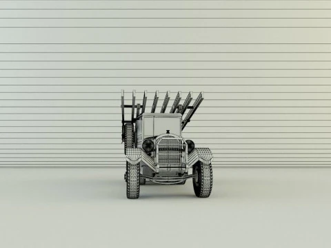 Katyusha rocket launcher vehicle 3D Model