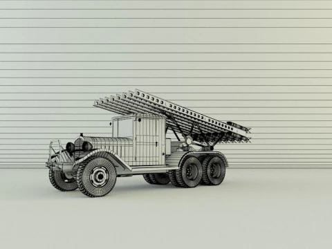 Katyusha rocket launcher vehicle 3D Model