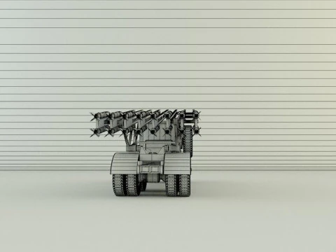 Katyusha rocket launcher vehicle 3D Model