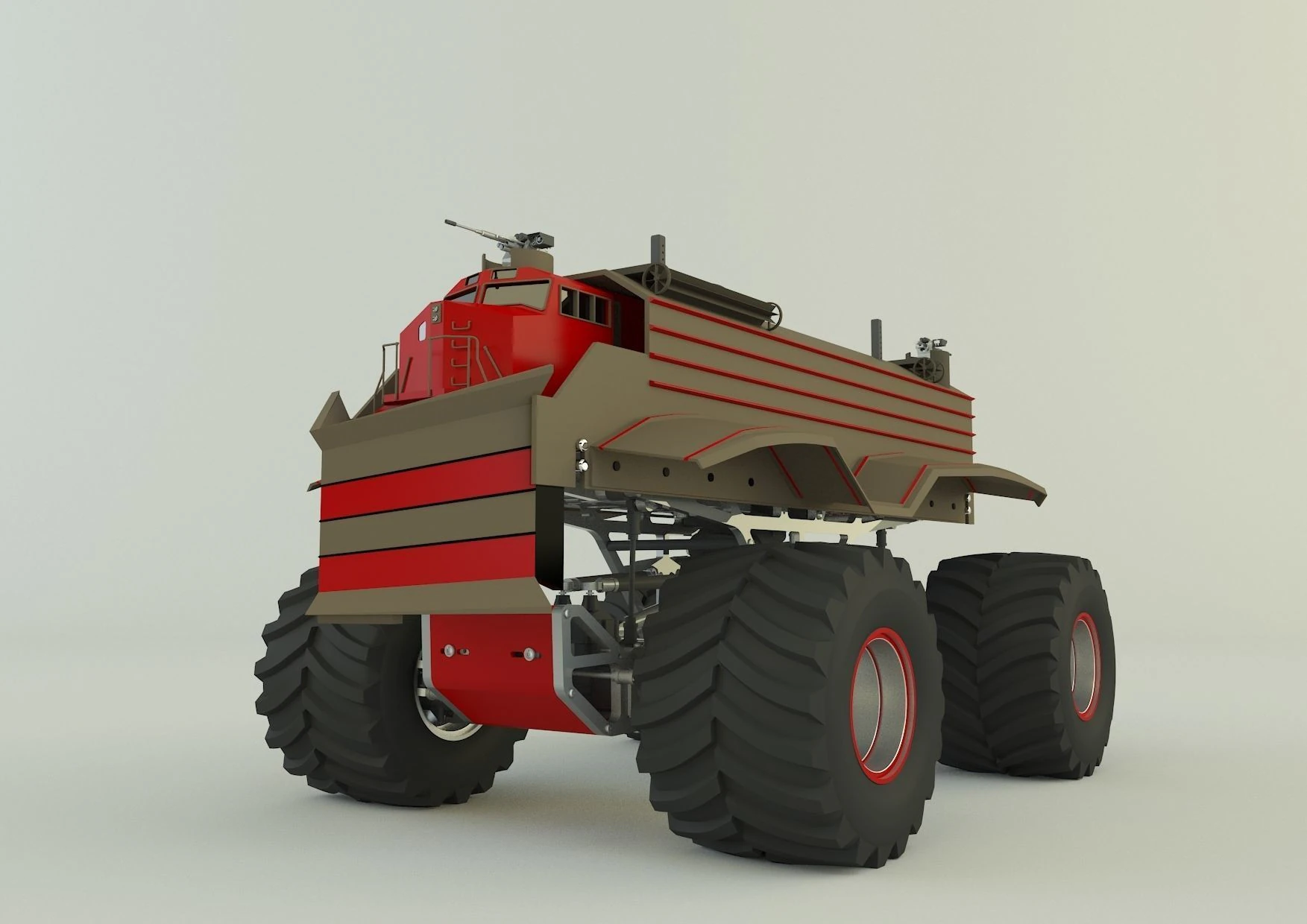 Locomotive monster trucks 3D Model .c4d .max .obj .3ds .fbx .stl .blend