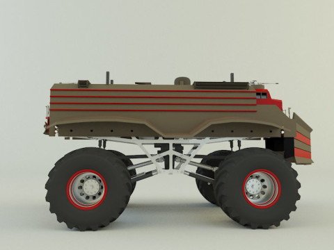 Locomotive monster trucks 3D Model