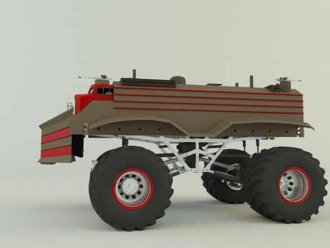Locomotive monster trucks 3D Model
