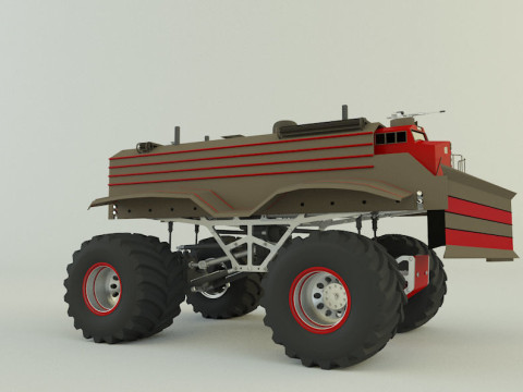 Locomotive monster trucks 3D Model