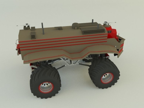 Locomotive monster trucks 3D Model
