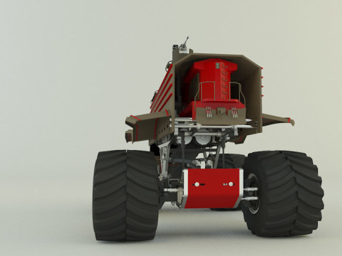 Locomotive monster trucks 3D Model