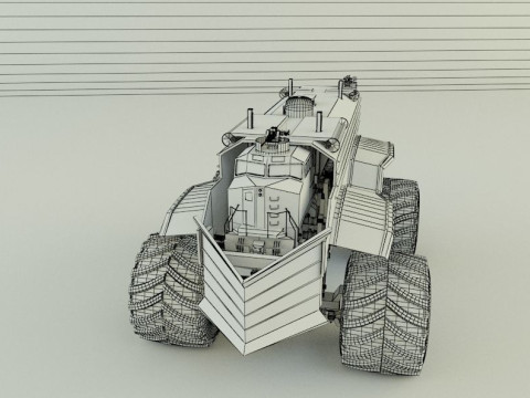 Locomotive monster trucks 3D Model