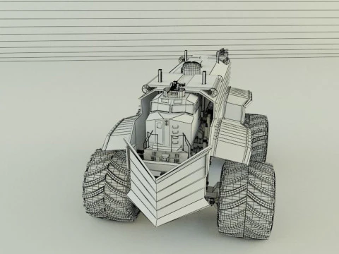 Locomotive monster trucks 3D Model