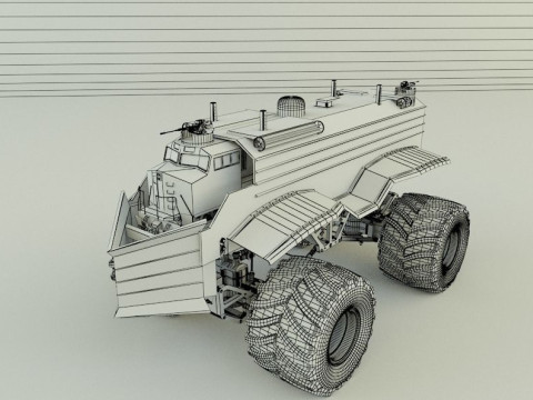 Locomotive monster trucks 3D Model