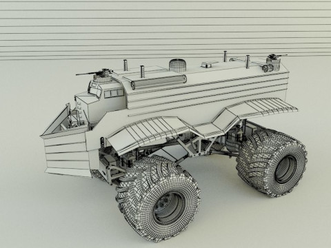Locomotive monster trucks 3D Model