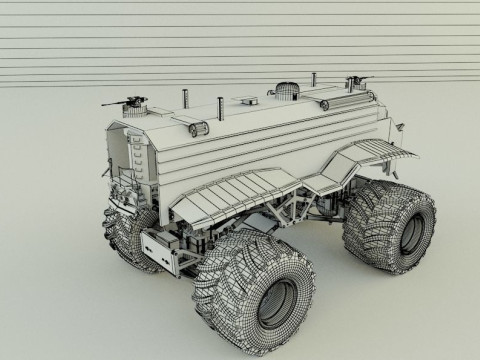Locomotive monster trucks 3D Model