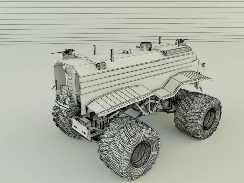 Locomotive monster trucks 3D Model
