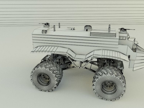 Locomotive monster trucks 3D Model