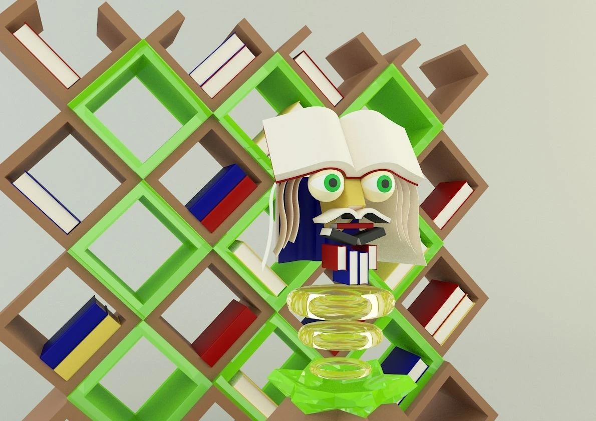 Metaverse librarian Low-poly 3D Model .c4d .max .obj .3ds .fbx .stl .blend 