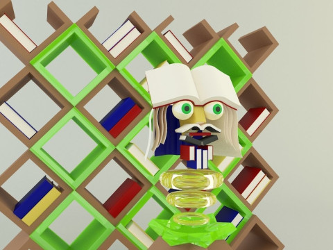 Metaverse librarian Low-poly 3D मॉडल