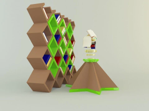 Metaverse librarian Low-poly 3D Model