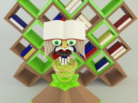 Metaverse librarian Low-poly 3D Model