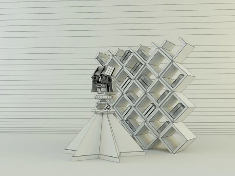 Metaverse librarian Low-poly 3D Model