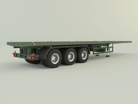 Military trailer Modelo 3D