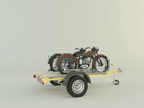 Motorcycle trailer 3D Model