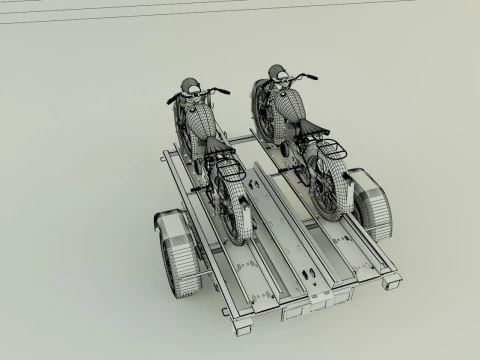 Motorcycle trailer 3D Model