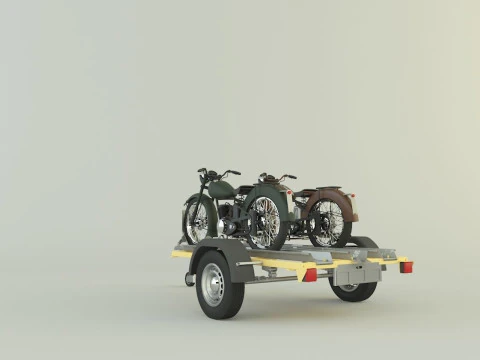 Motorcycle trailer 3D Model