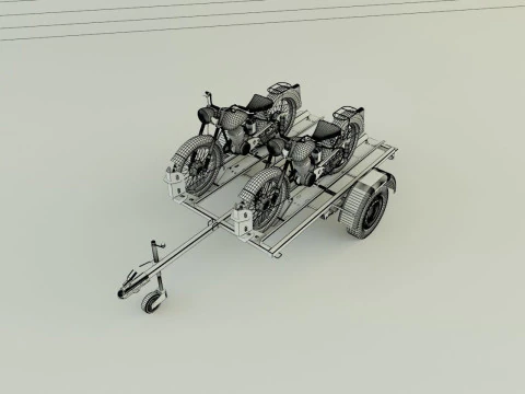 Motorcycle trailer 3D Model