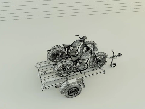Motorcycle trailer 3D Model