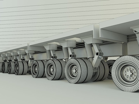 Multi axle hydraulic vehicle 3D Model
