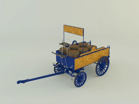 Old carriage 3d 3D Model