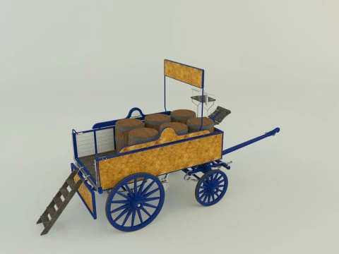 Old carriage 3d 3D Model