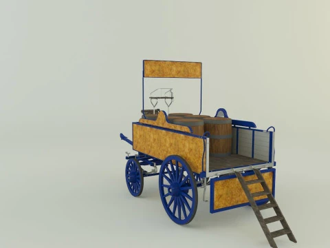 Old carriage 3d 3D Model
