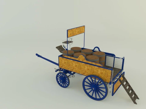 Old carriage 3d 3D Model