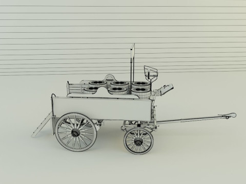 Old carriage 3d Modèle 3D