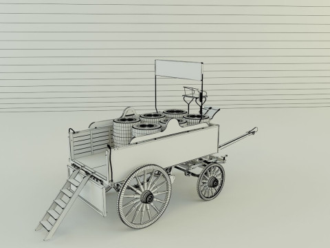 Old carriage 3d Modèle 3D