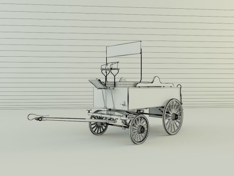 Old carriage 3d Modèle 3D