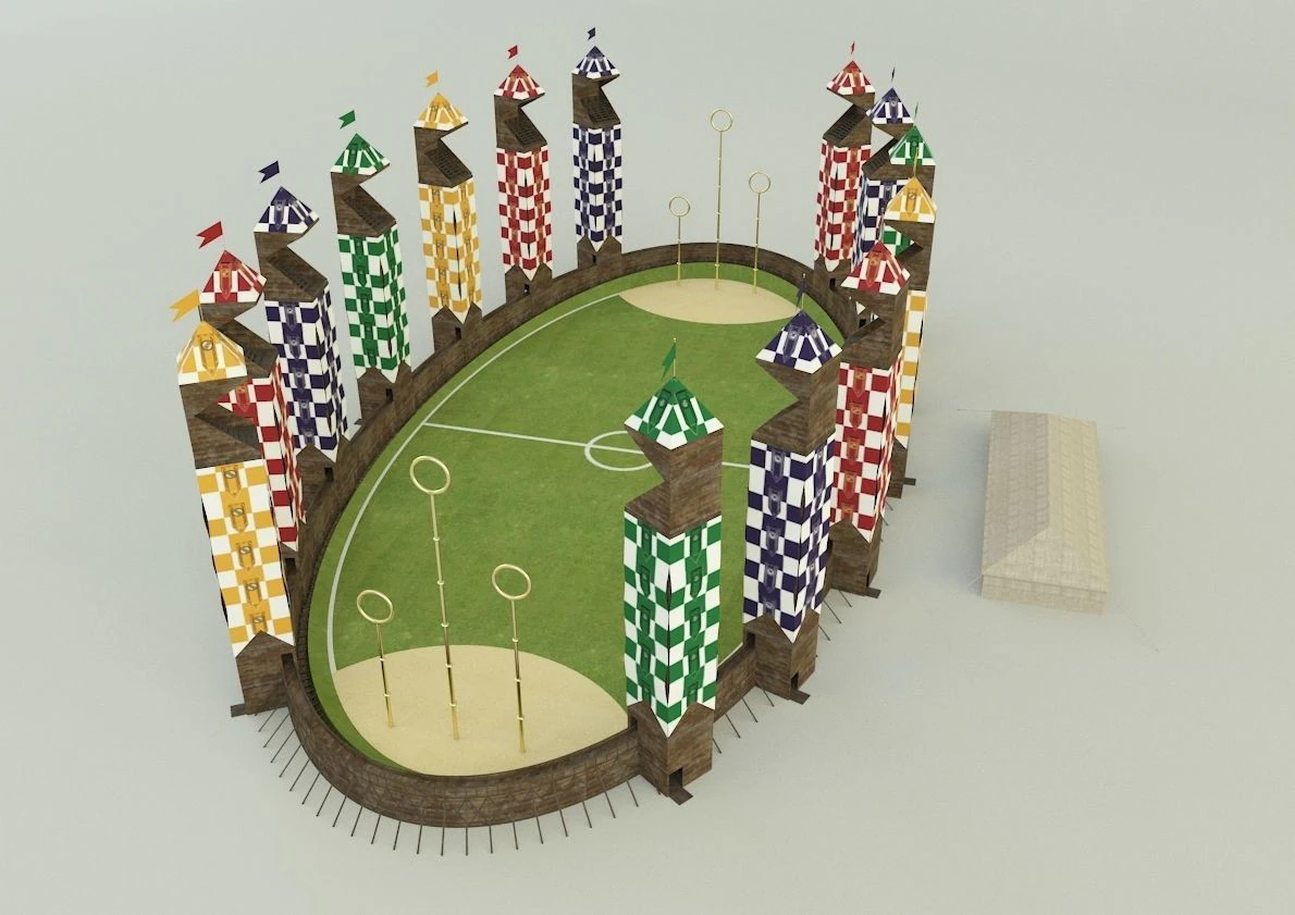 Quidditch stadium 3D Model .c4d .max .obj .3ds .fbx .stl .blend 