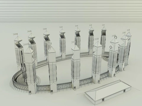 Quidditch stadium 3D Model