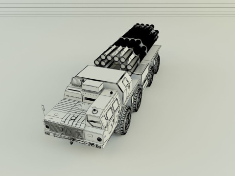 RZSO Smerch Russian Defense 3D Модель