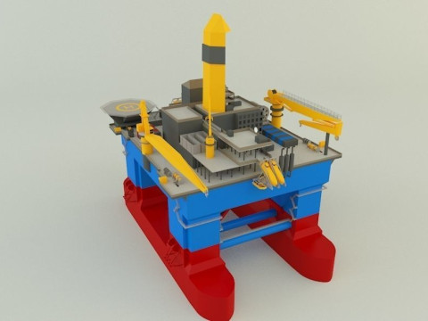 Semi submersible oil platform 3D Модель