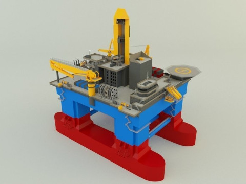 Semi submersible oil platform 3D Модель