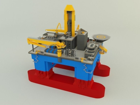 Semi submersible oil platform 3D Модель