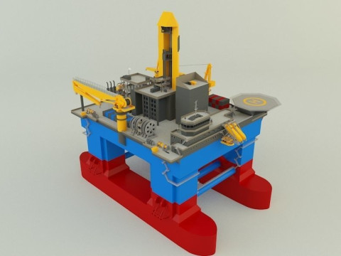 Semi submersible oil platform 3D Модель