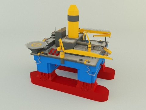 Semi submersible oil platform 3D Модель