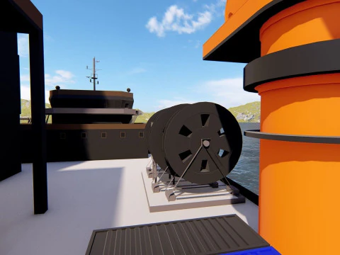 Semi submersible oil platform 3D Model
